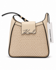 Karl Lagerfeld Beige Woven Shoulder Bag