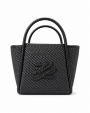 Karl Lagerfeld Black Woven Tote Bag