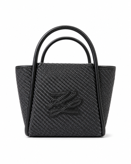 Karl Lagerfeld Black Woven Tote Bag
