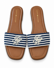 Tommy Hilfiger Navy Stripe Slide Sandals