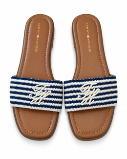 Tommy Hilfiger Navy Stripe Slide Sandals