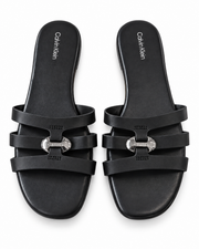 Calvin Klein Brown Multi-Strap Slide Sandals
