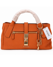 GUESS Orange Structured Tote Bag