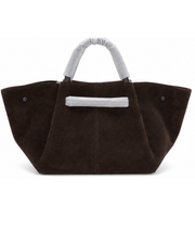 DeMellier Chocolate Brown Suede Tote Bag