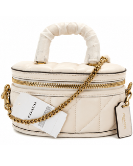 Coach Cream Quilted Vanity Bag