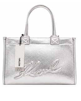 Karl Lagerfeld Metallic Silver Tote Bag