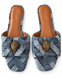 Kurt Geiger Woven Denim Slide Sandals
